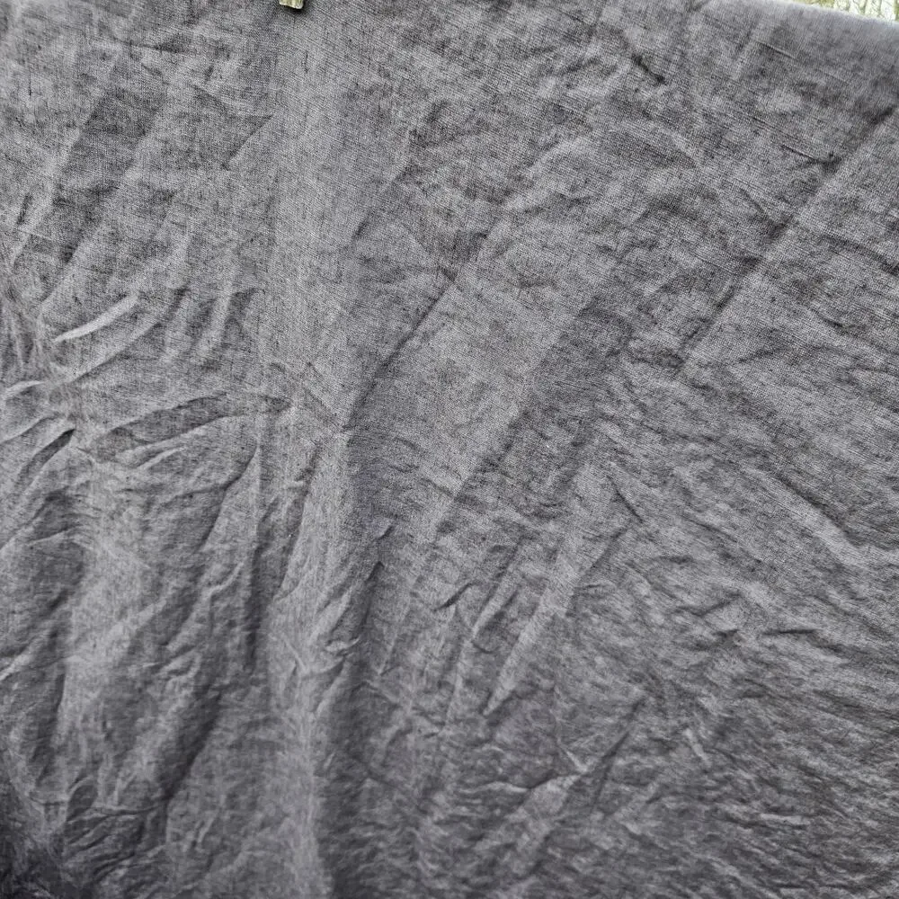 Quince 100% European Linen Duvet Cover Charcoal Gray King Cal Button Closure